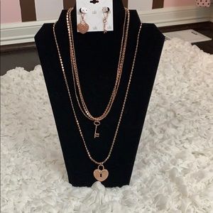 Cabi NWT Lock and Key Set and Earrings BUNDLE